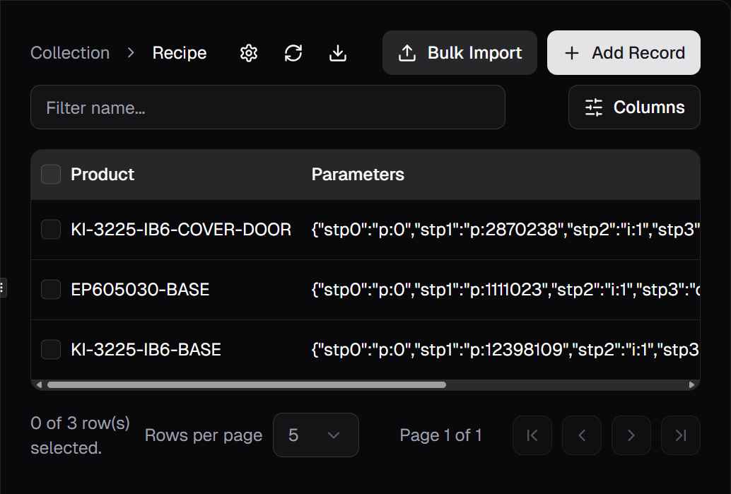 MACHHUB Collection dark mode screenshot