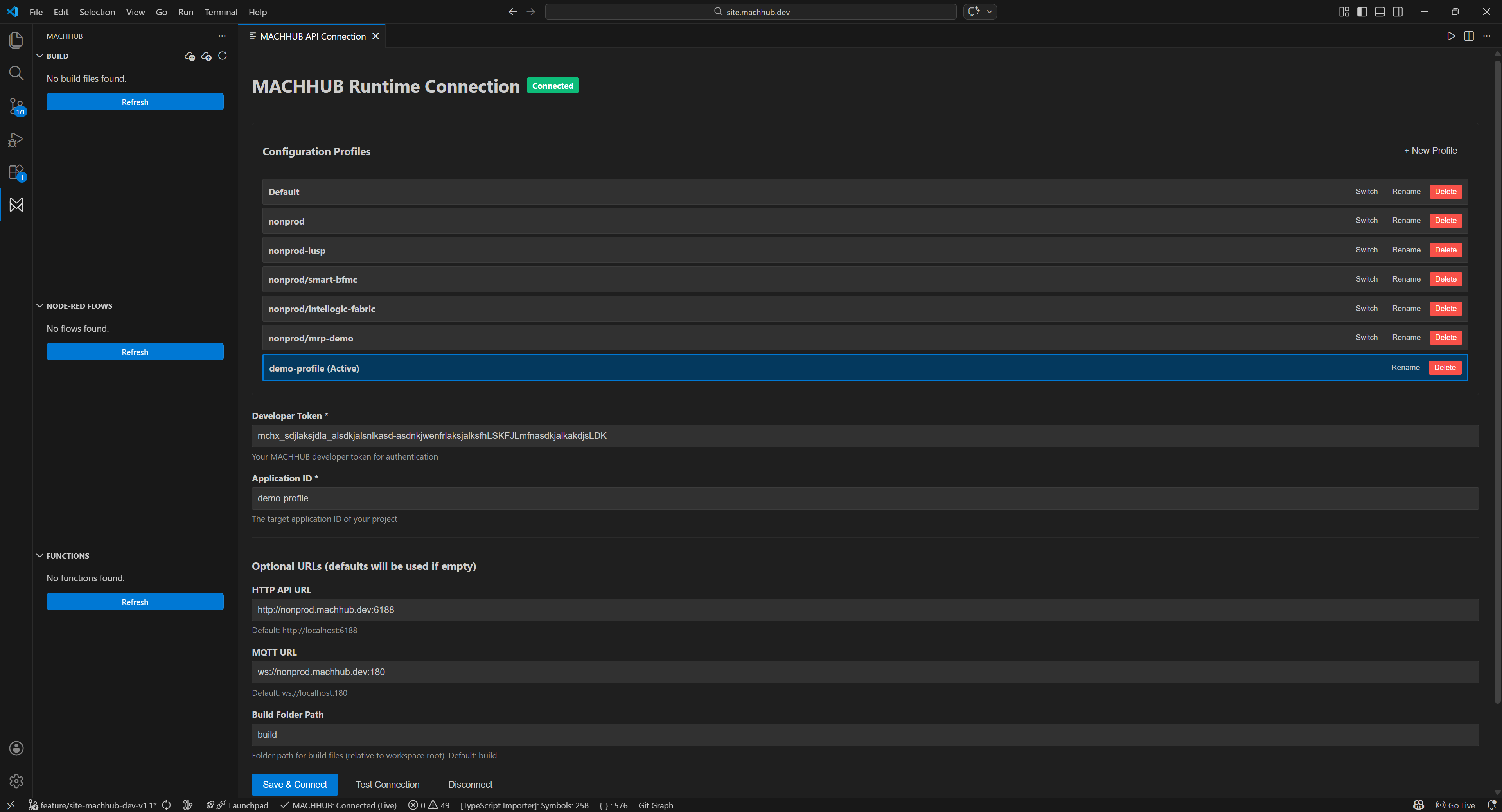 MACHHUB Designer Extension in VS Code